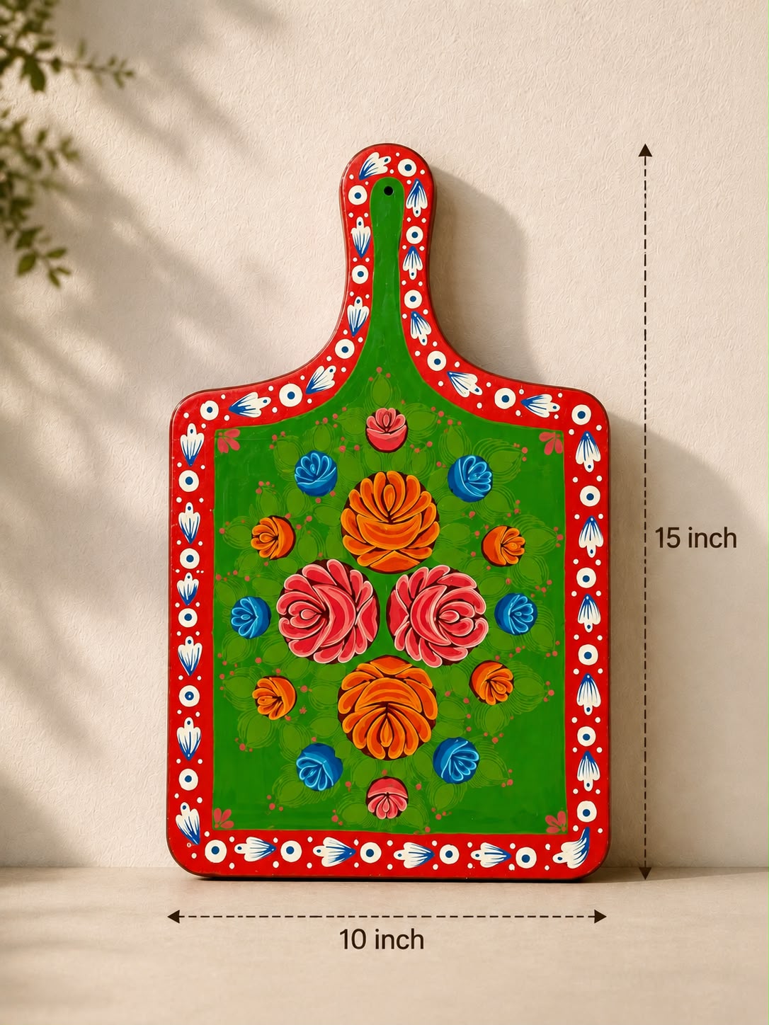 Hand-Painted Floral Wooden Kitchen Wall Décor | Handmade Traditional Art