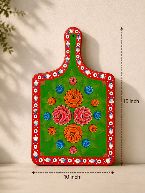 Hand-Painted Floral Wooden Kitchen Wall Décor | Handmade Traditional Art