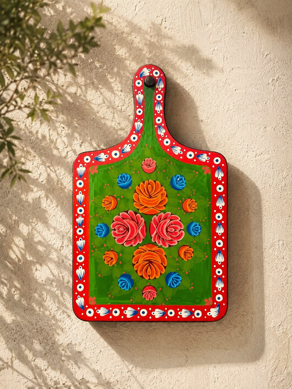 Hand-Painted Floral Wooden Kitchen Wall Décor | Handmade Traditional Art