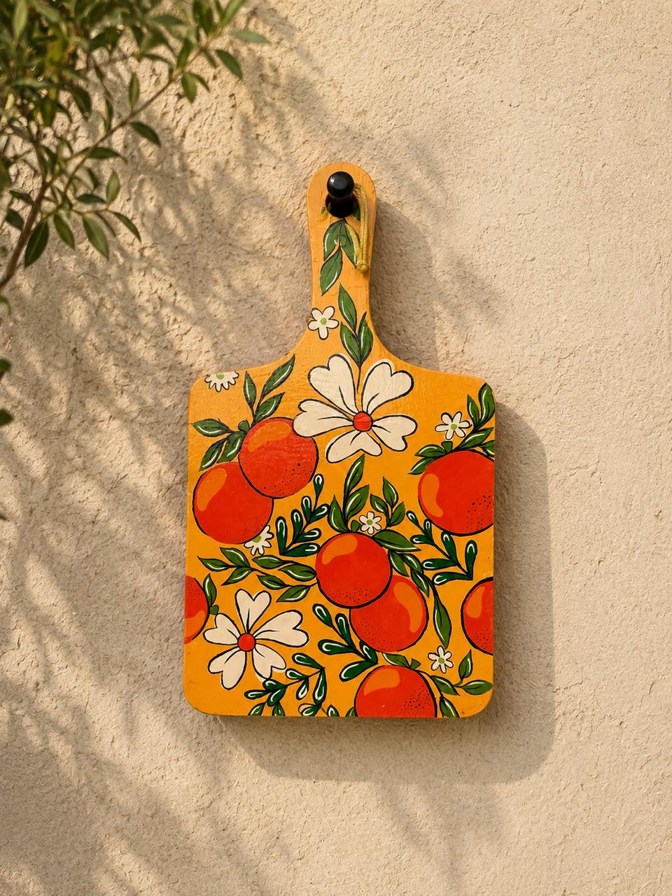 Hand-Painted Floral & Fruit Wooden Kitchen Wall Décor