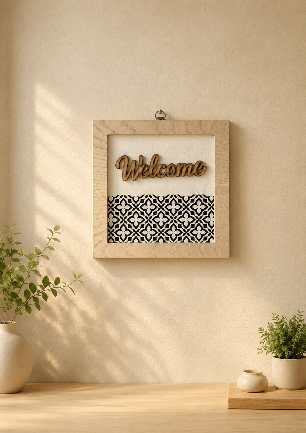 Handmade Wooden Welcome Wall Frame – | Entrance Décor