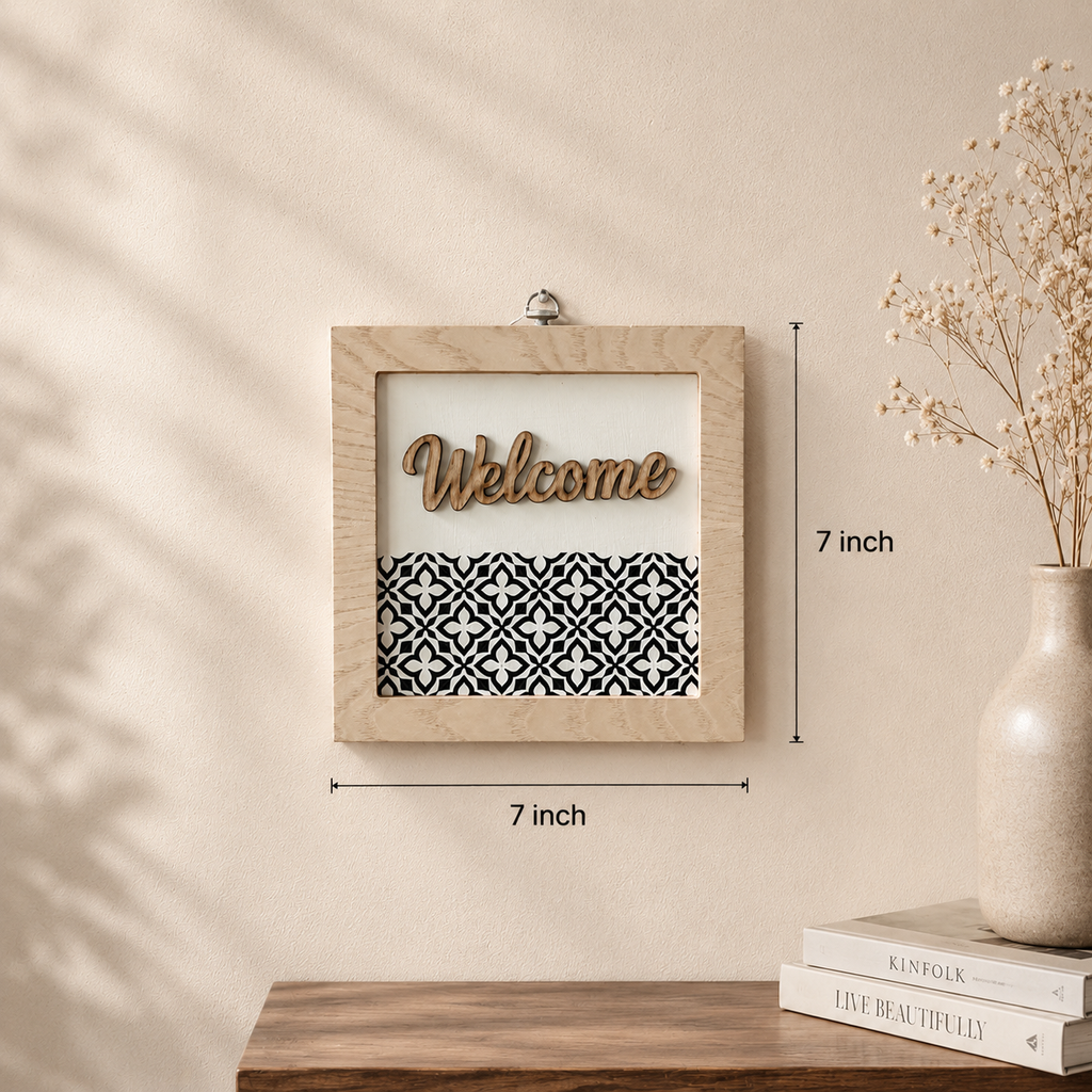 Handmade Wooden Welcome Wall Frame – | Entrance Décor