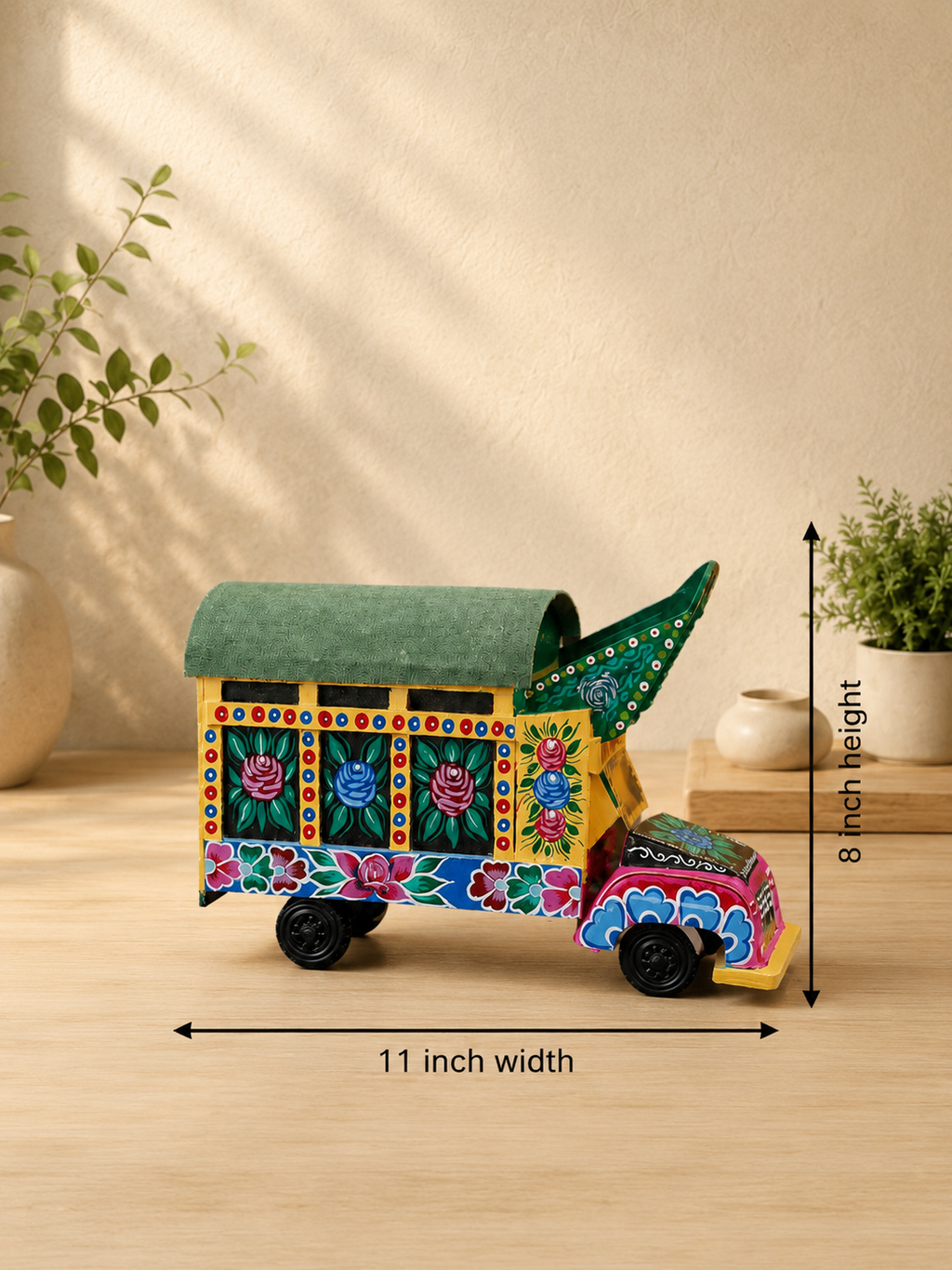 Hand-Painted Pakistani Truck Art Decorative  – 11 × 8 Inches
