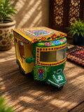 Hand-Painted Pakistani Truck Art Rickshaw – Handmade Decorative Miniature