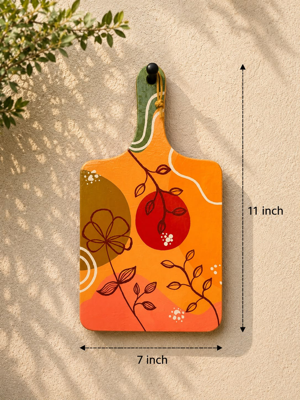 Hand-Painted Abstract Floral Wooden Kitchen Wall Décor | Handmade Art