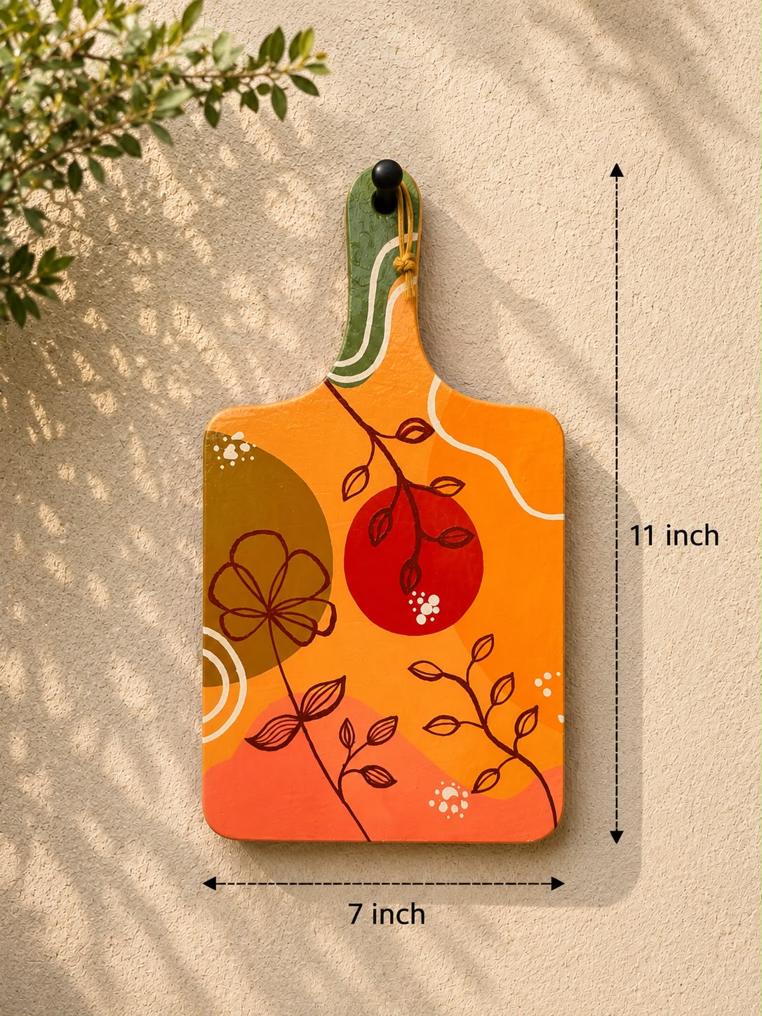 Hand-Painted Abstract Floral Wooden Kitchen Wall Décor | Handmade Art