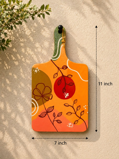 Hand-Painted Abstract Floral Wooden Kitchen Wall Décor | Handmade Art