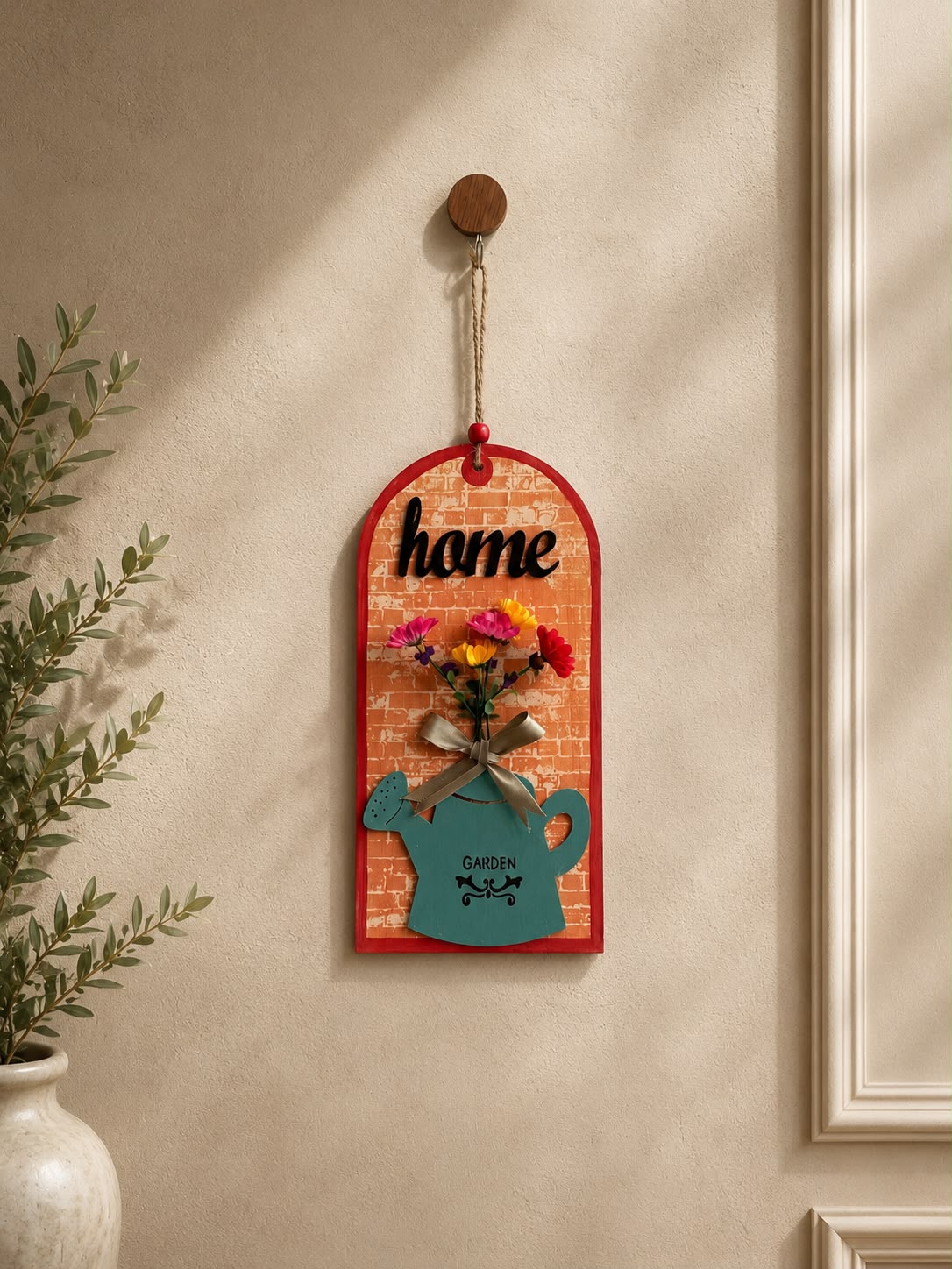 Handmade “Home Garden” Floral Wall Hanging