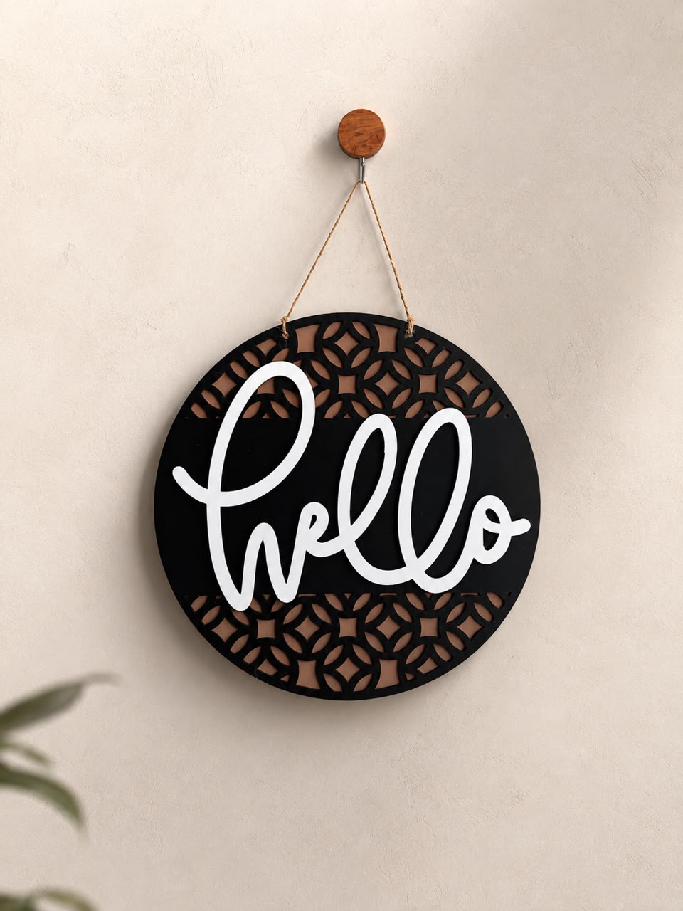 Handcrafted Wooden Welcome wall Hanging Sign